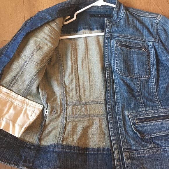 Zipper jean jacket- moto style - Picture 3 of 4